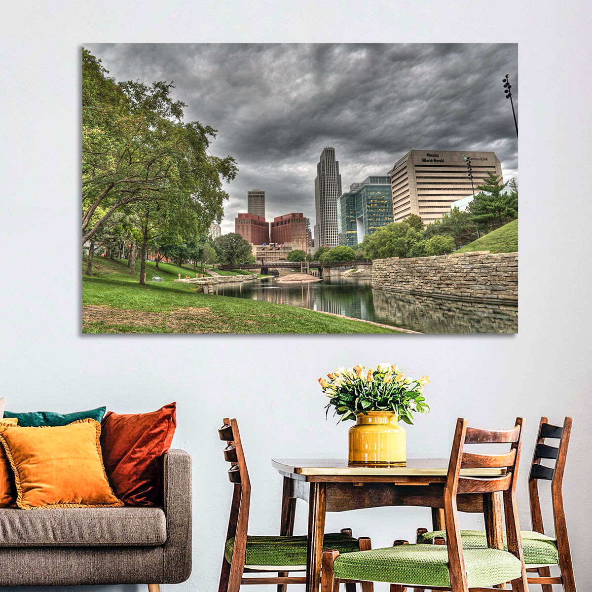 Omaha Skyline at Gene Leahy Mall Wall Art