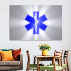 Star of Life with Rod of Asclepius Wall Art
