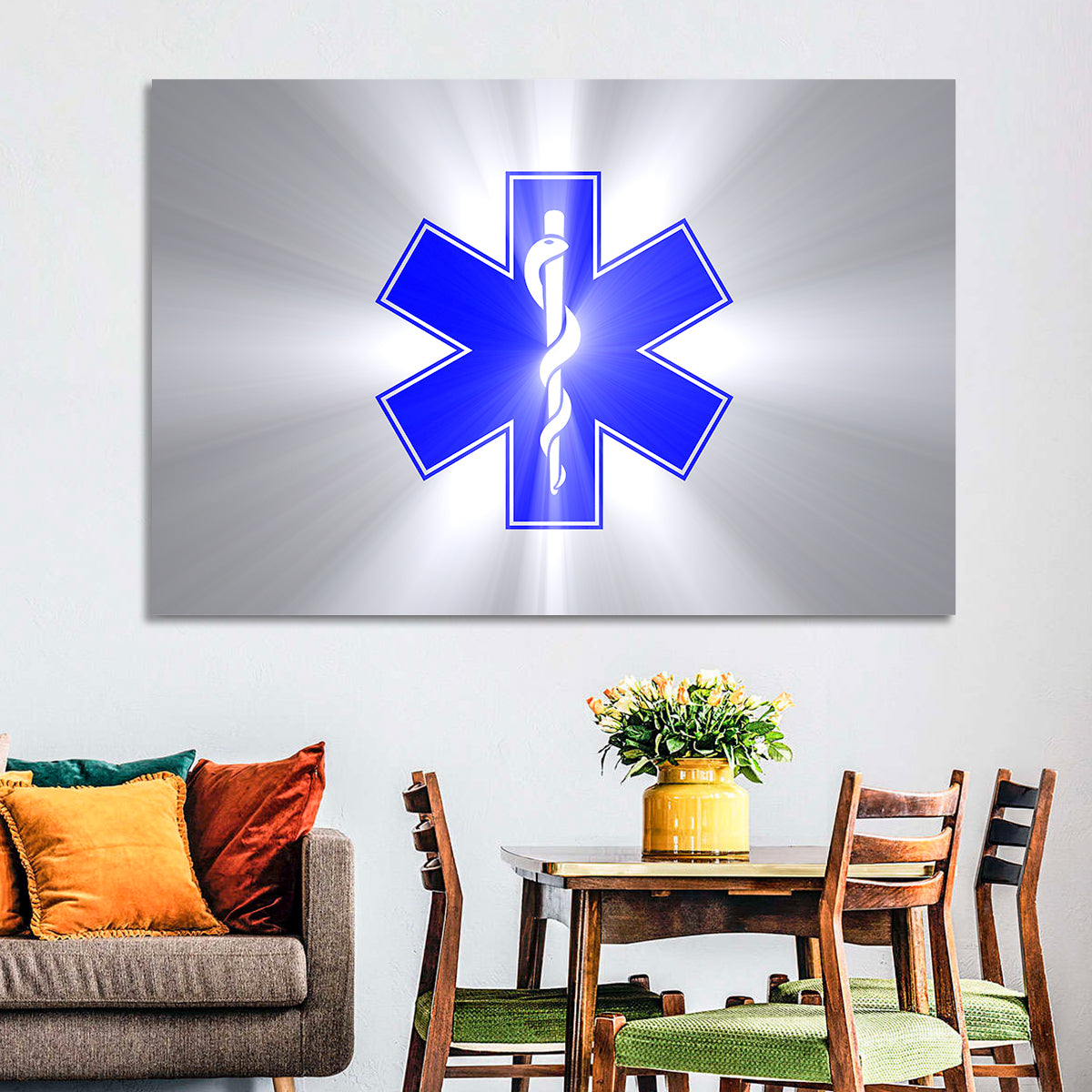 Star of Life with Rod of Asclepius Wall Art