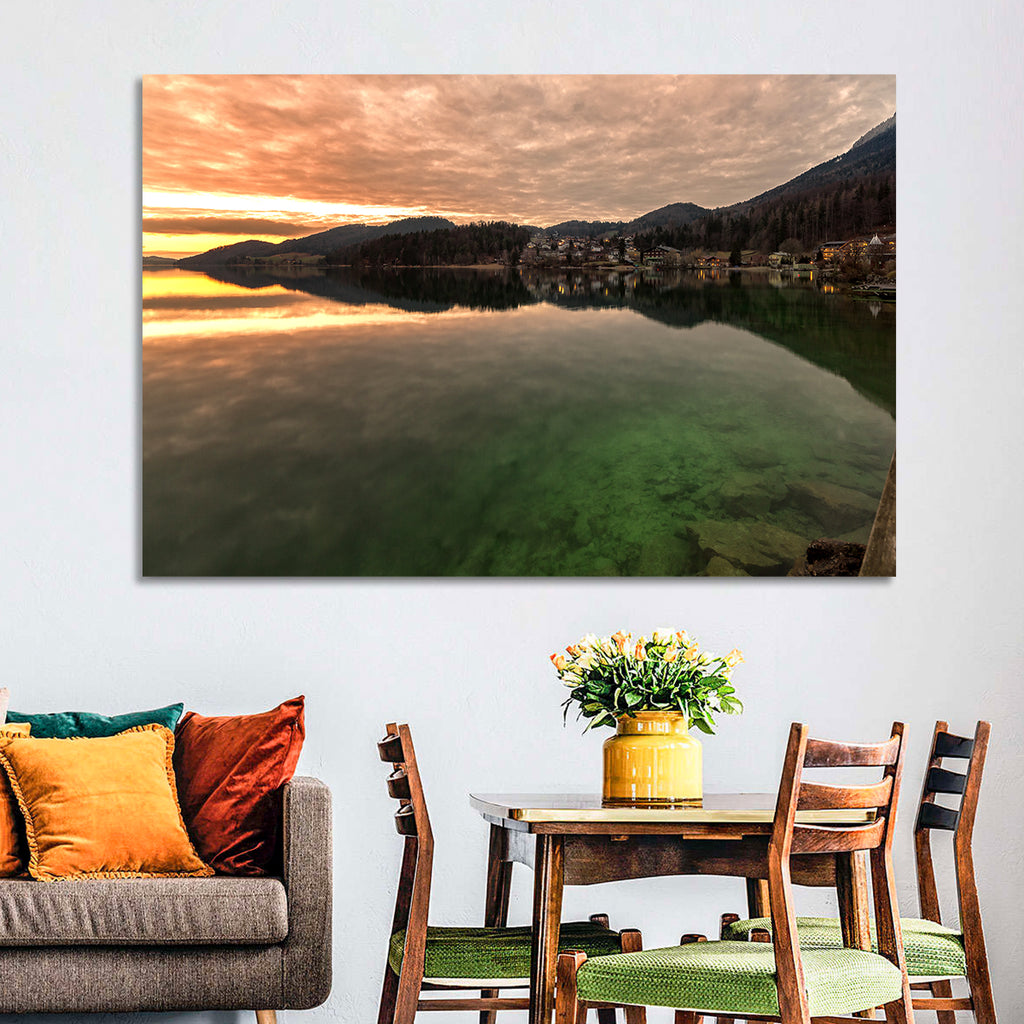 Fuschlsee Pier at Sunset Wall Art