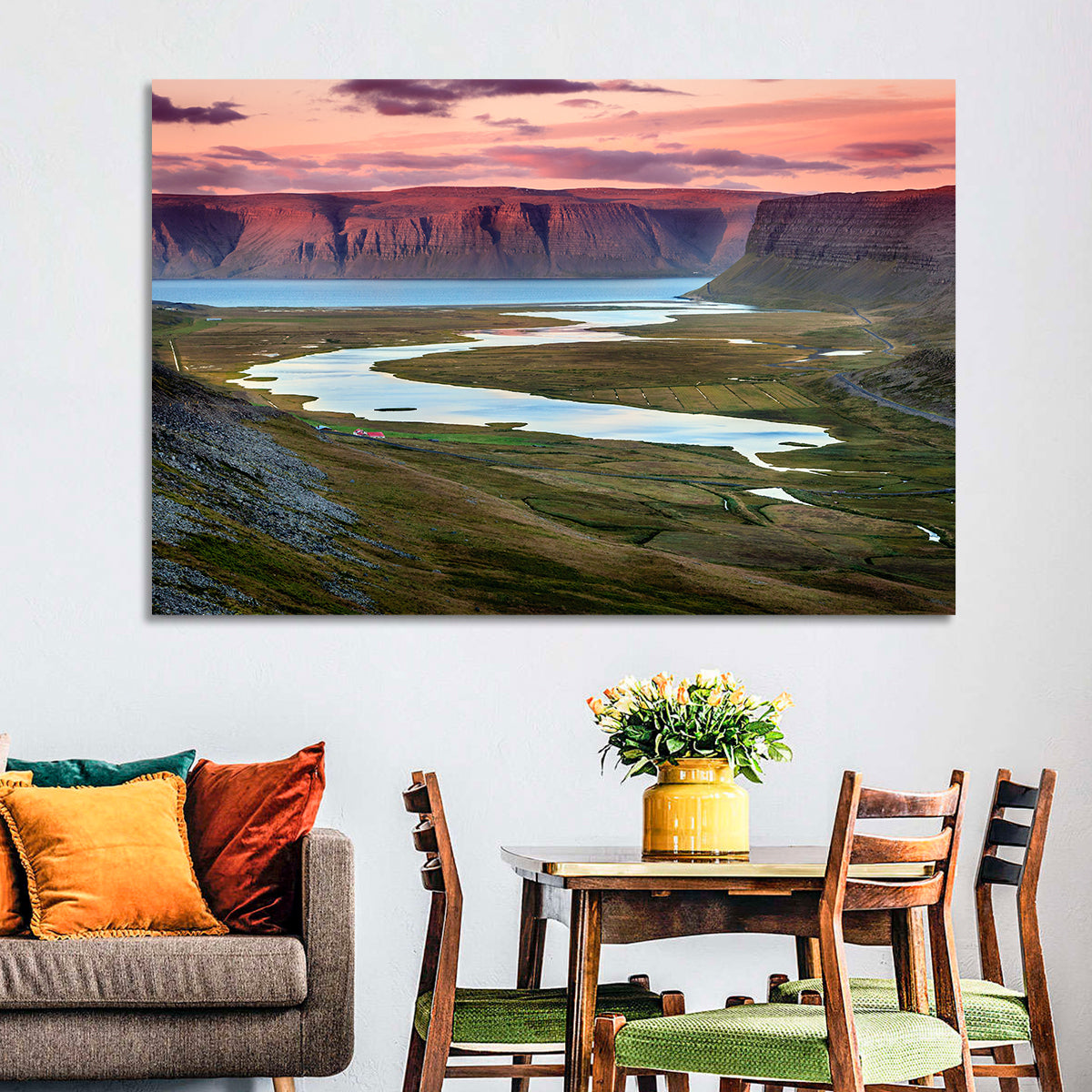 Westfjords Dusk, Iceland Wall Art in a room, landscape