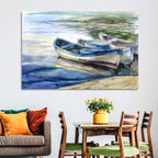 Watercolor Rowboats by the Shore Wall Art
