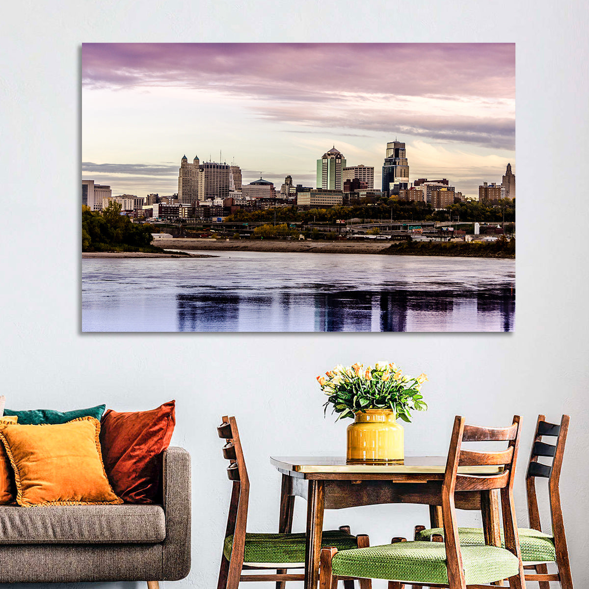 Kansas City Skyline at Dusk Wall Art