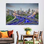 Shanghai Dusk Interchange Cityscape Wall Art
