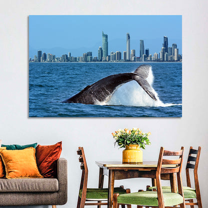 Whale and Skyline Wall Art