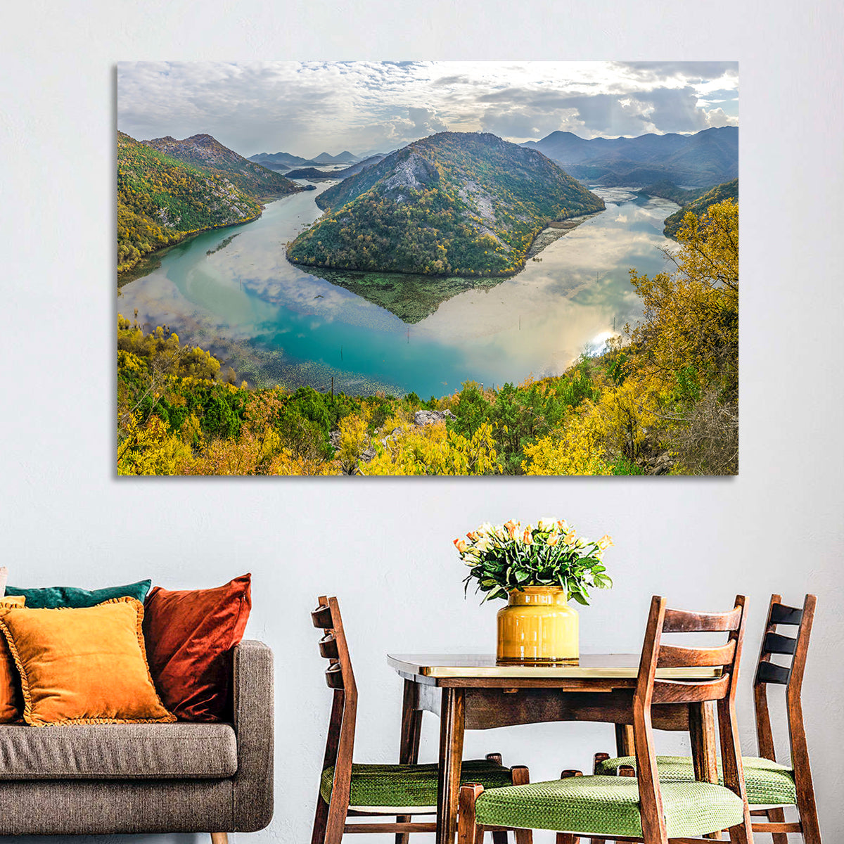 Rijeka Crnojevića Bend, Lake Skadar Wall Art in a room, landscape