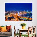 Baku Night Skyline Wall Art