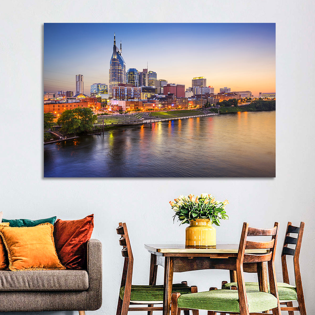 Nashville Skyline Over the Cumberland River Wall Art