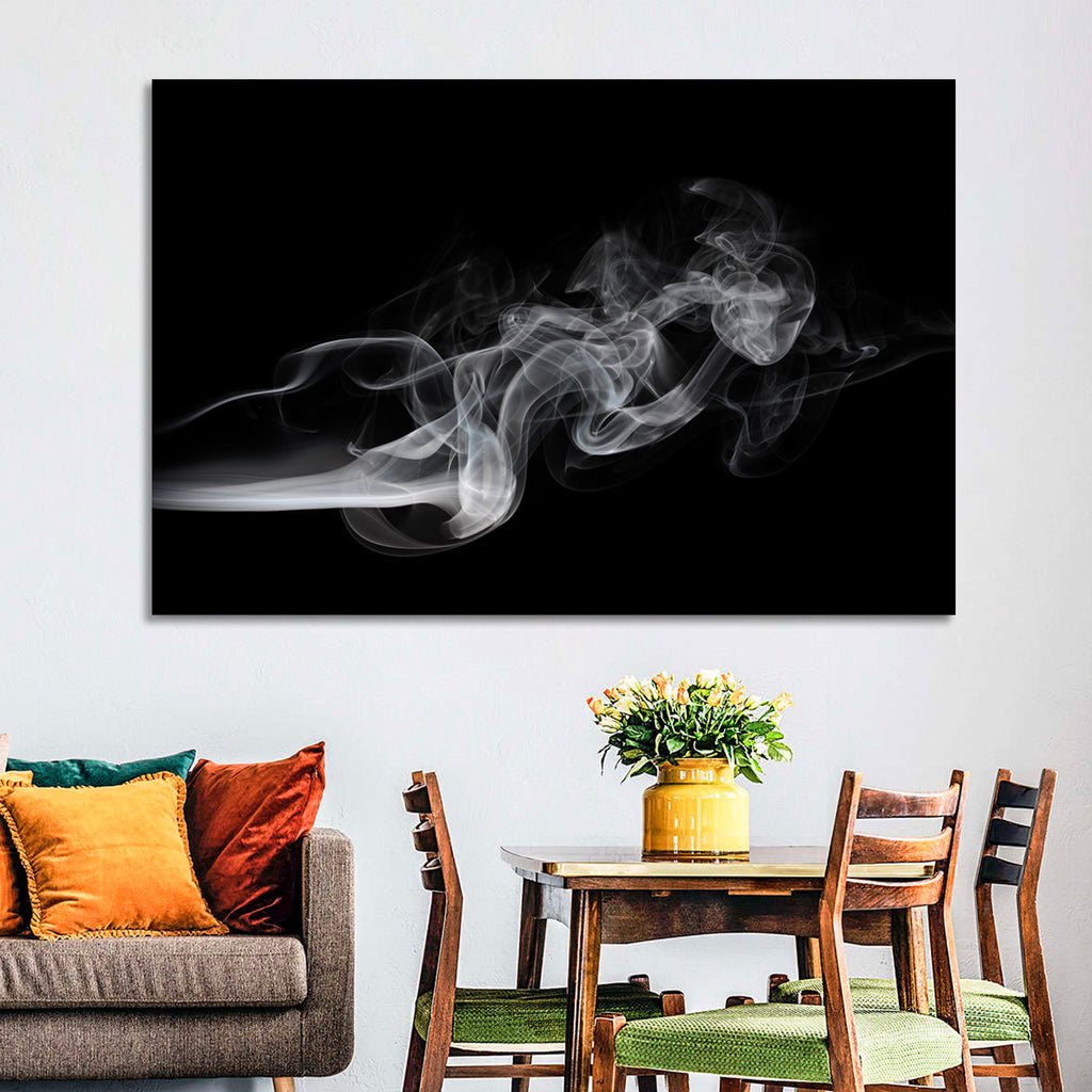 Swirling Smoke on Black Wall Art