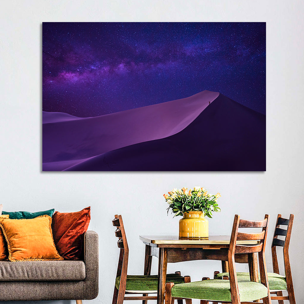 Lone Hiker Under the Milky Way Wall Art