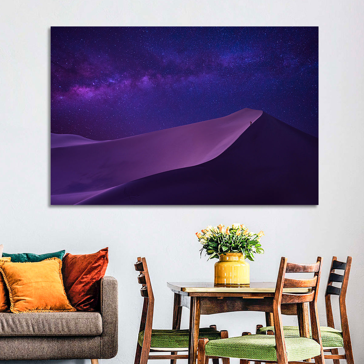 Lone Hiker Under the Milky Way Wall Art