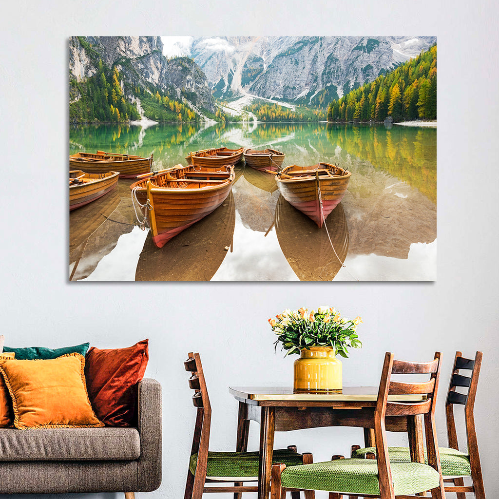 Rowboats on Lake Braies Wall Art