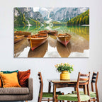 Rowboats on Lake Braies Wall Art