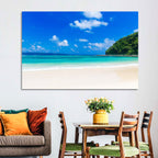 Turquoise Tropical Beach Scene Wall Art