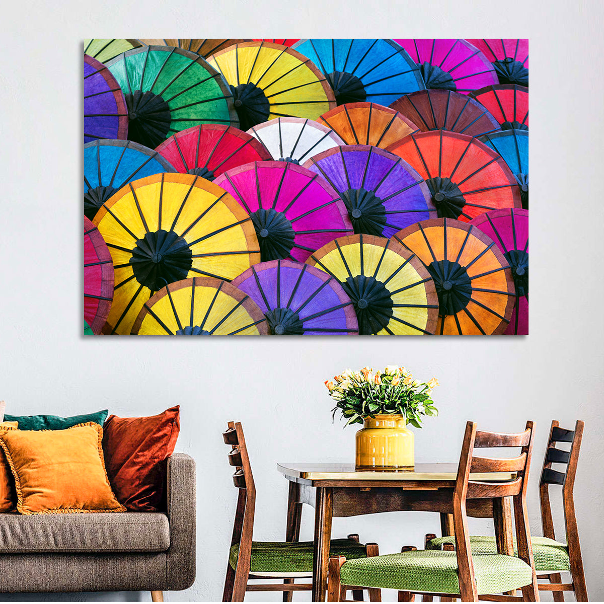 Vibrant Market Parasols Wall Art