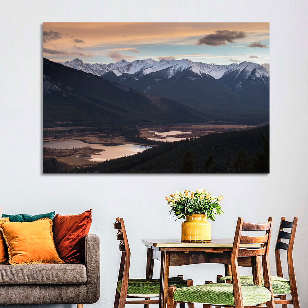 Banff Mountain Lake at Dusk Wall Art