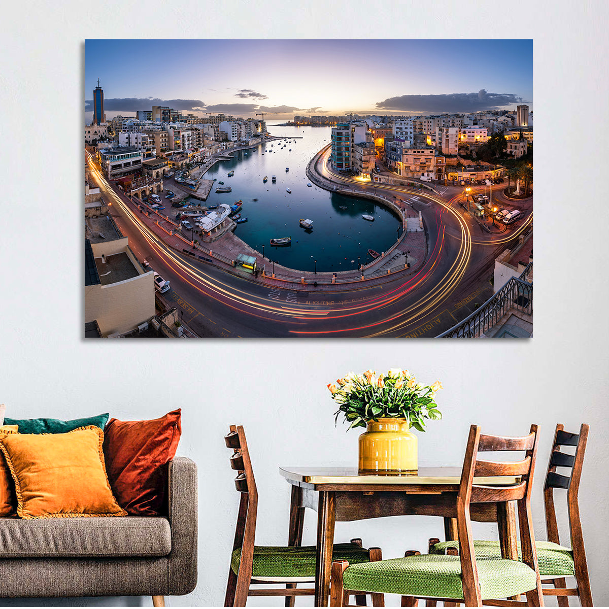 Spinola Bay Light Trails Wall Art in a room, landscape