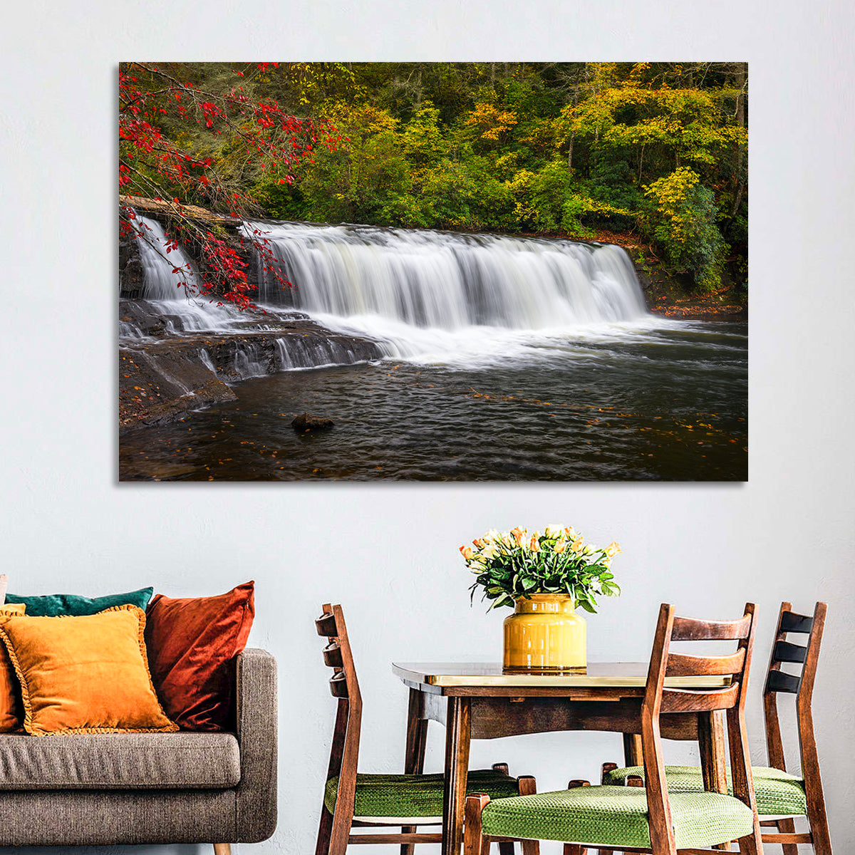 Blue Ridge Autumn Waterfall Wall Art