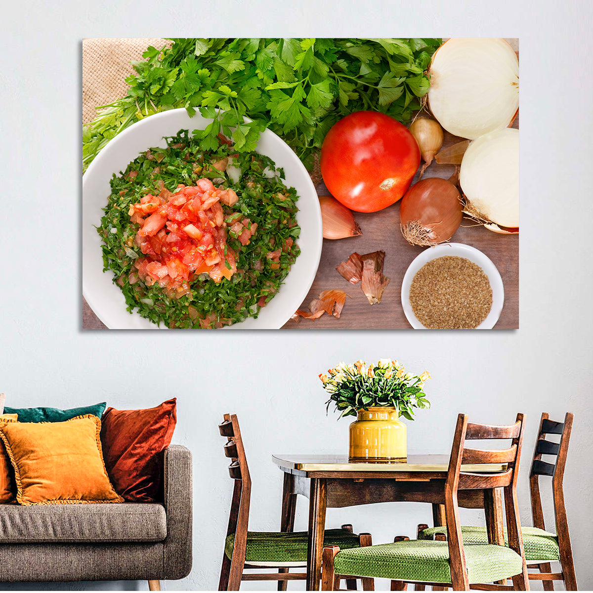 Top-down Tabbouleh Salad Wall Art