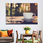 Steaming White Coffee Cup Wall Art