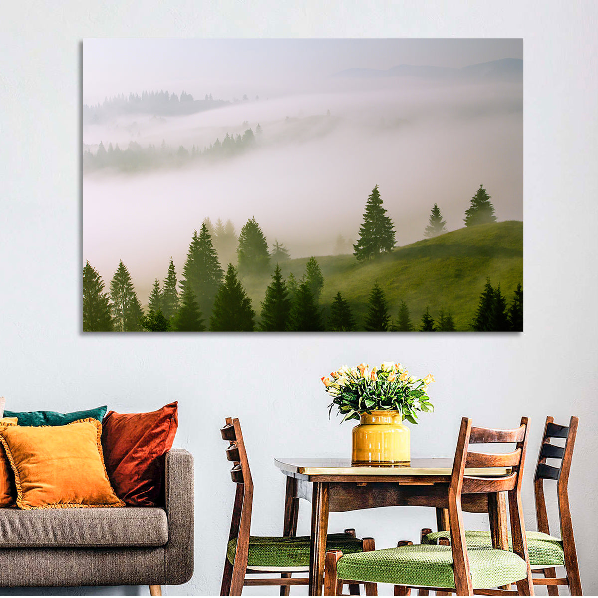 Foggy Summer Landscape Wall Art