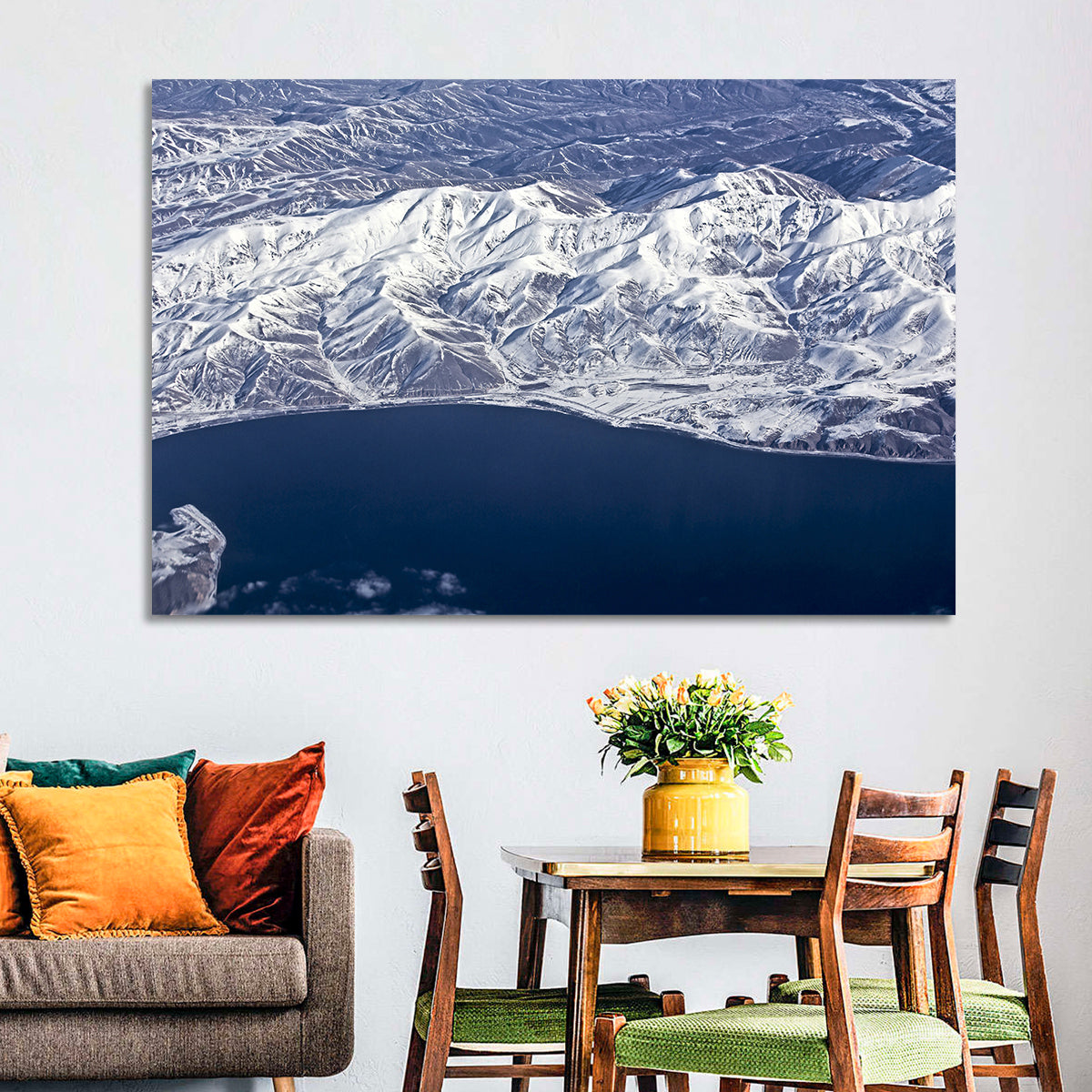 Lake Sevan Aerial Winter View Wall Art