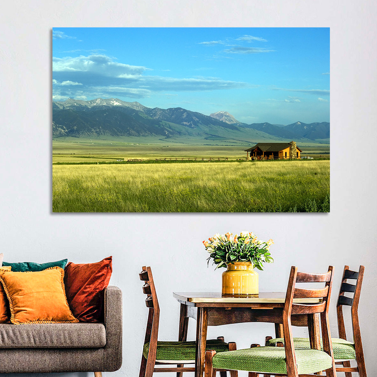 Montana Mountains Ranch Wall Art