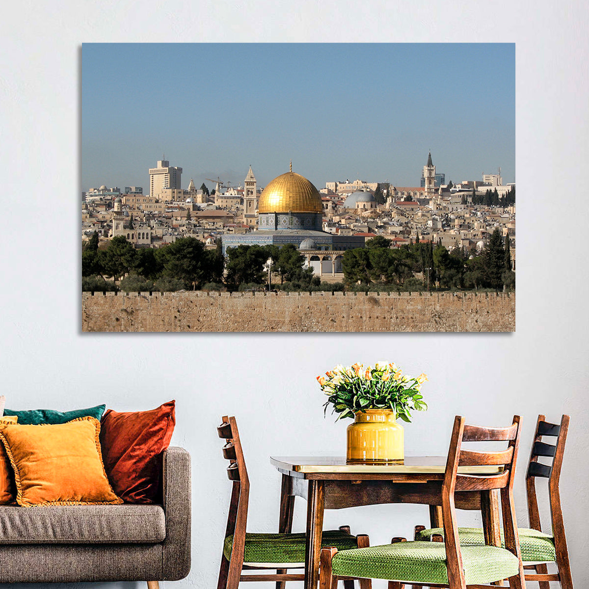 Golden Dome of the Rock, Jerusalem Wall Art in a room, landscape