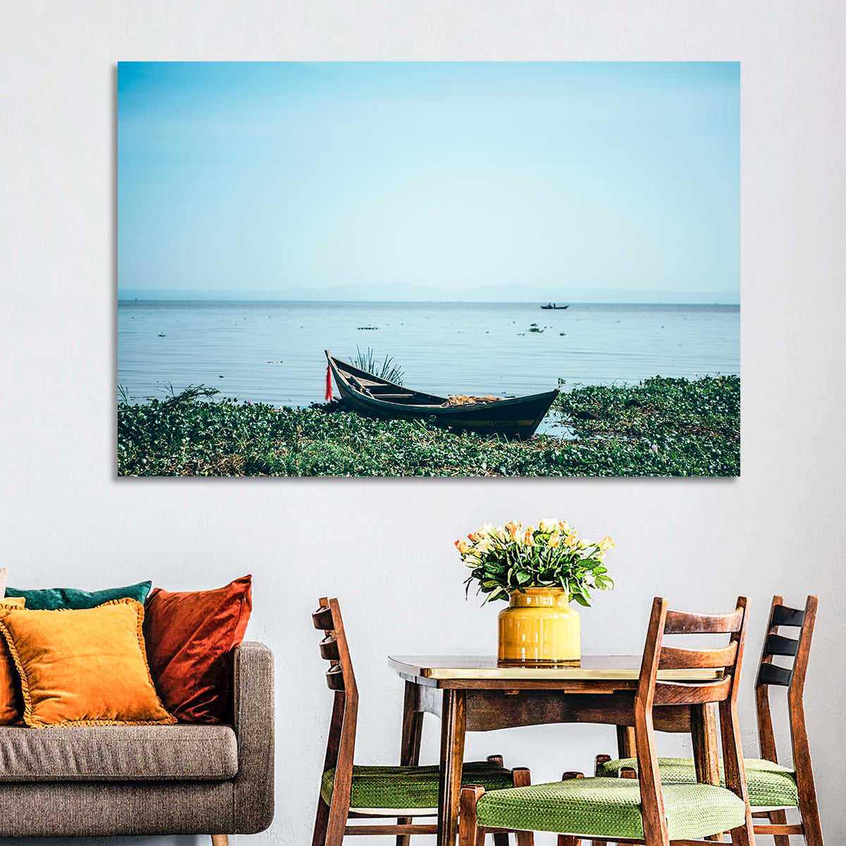 Red Ribbon Boat on Lake Victoria Wall Art
