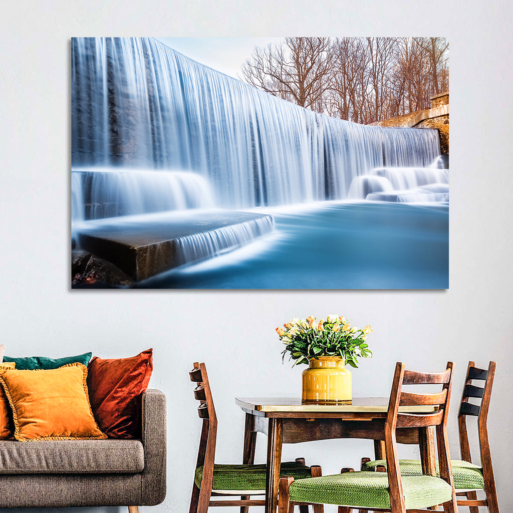 Seeley's Pond Winter Waterfall Wall Art