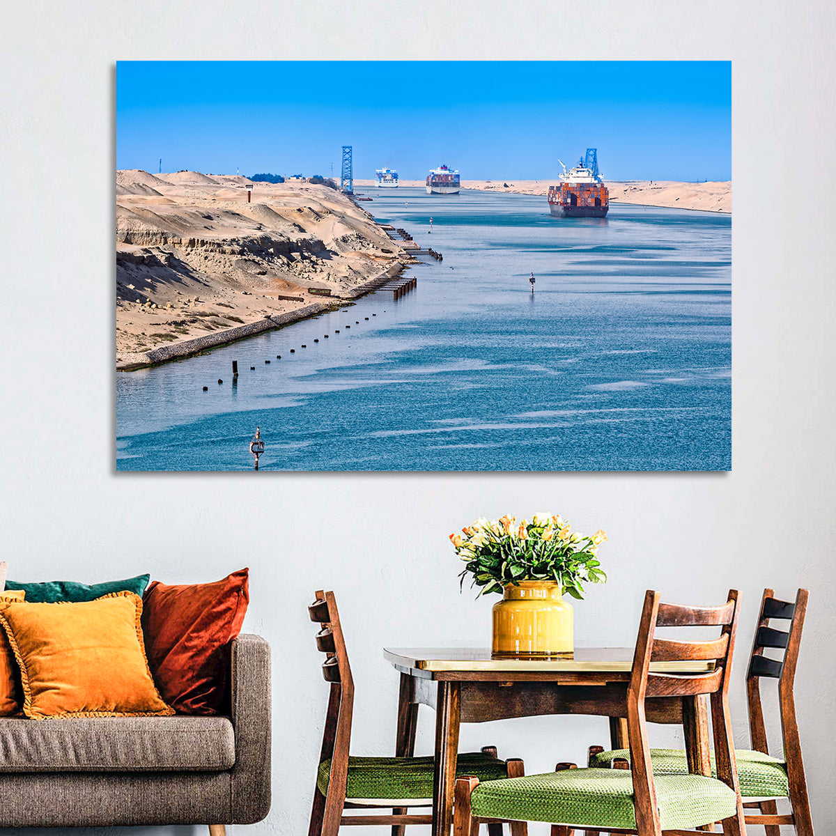 Suez Canal Container Ships Wall Art