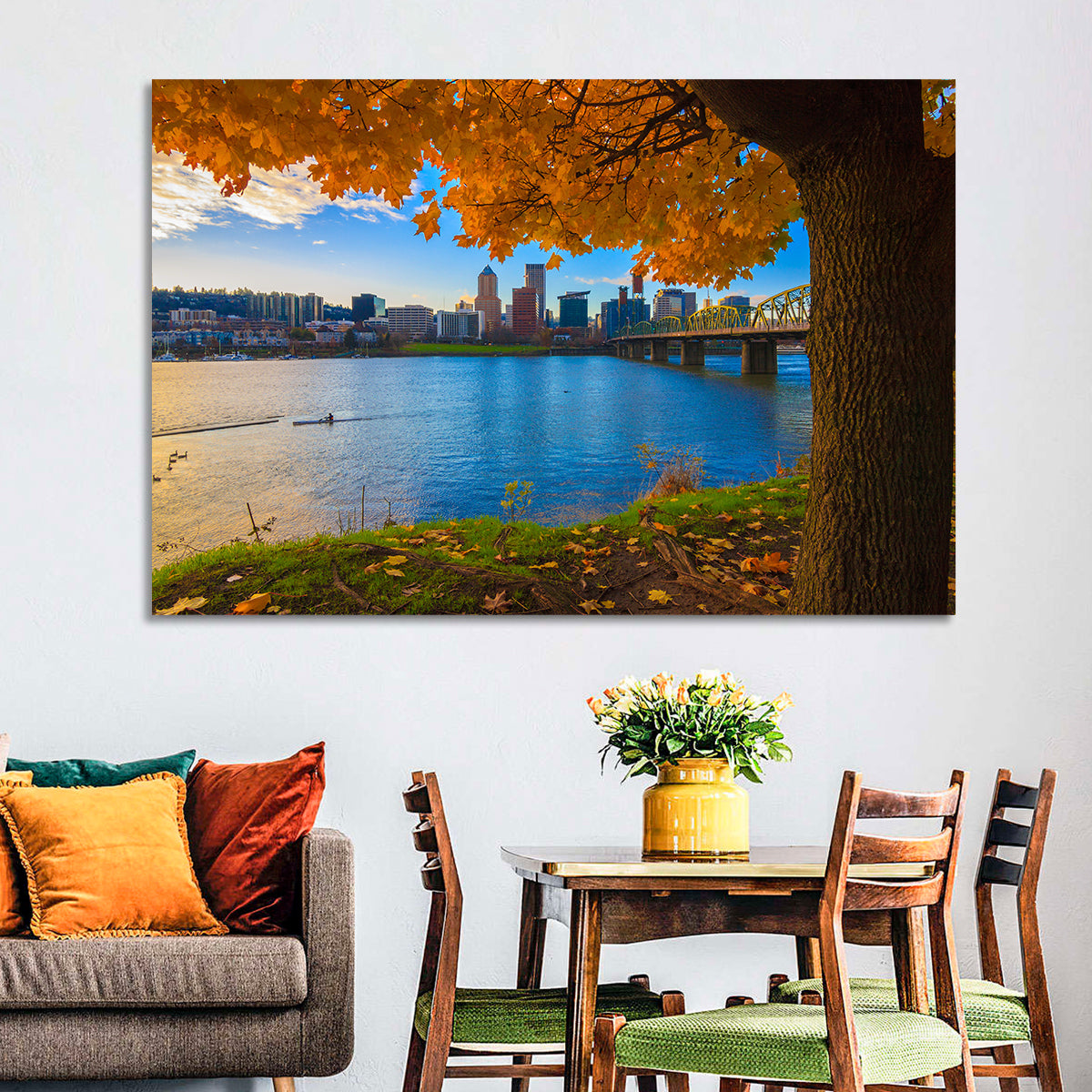 Willamette River at Golden Hour Wall Art