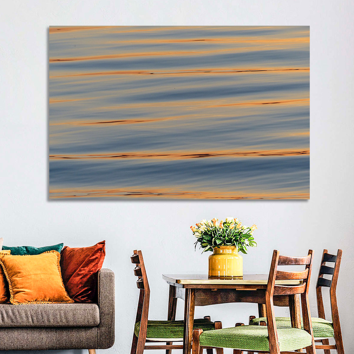 Sunset Ripples Abstract Wall Art