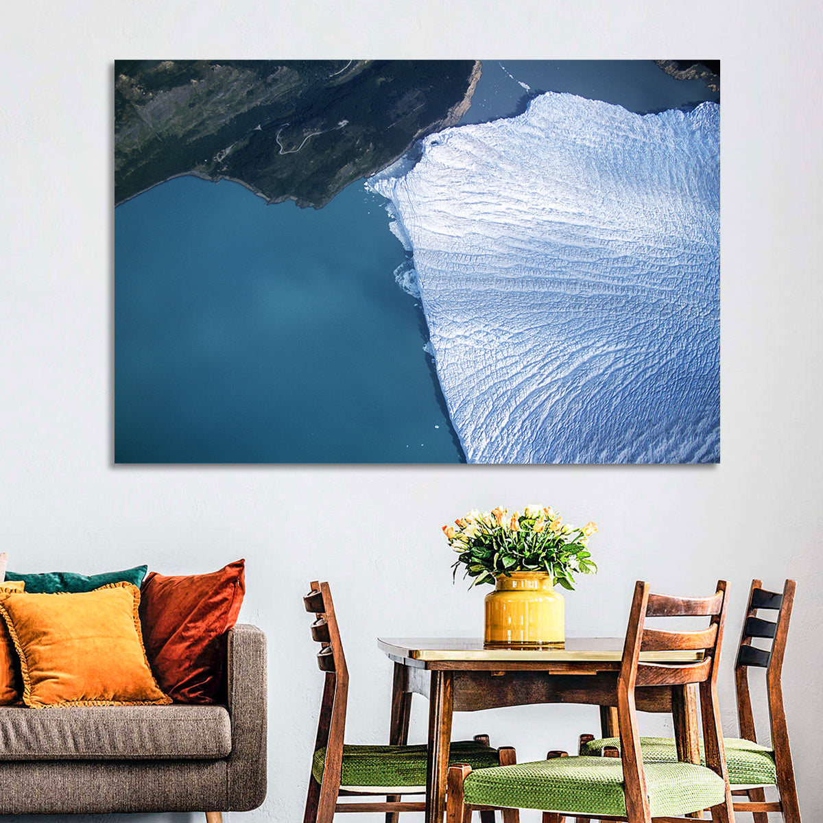 Perito Moreno Glacier Wall Art in a room, landscape