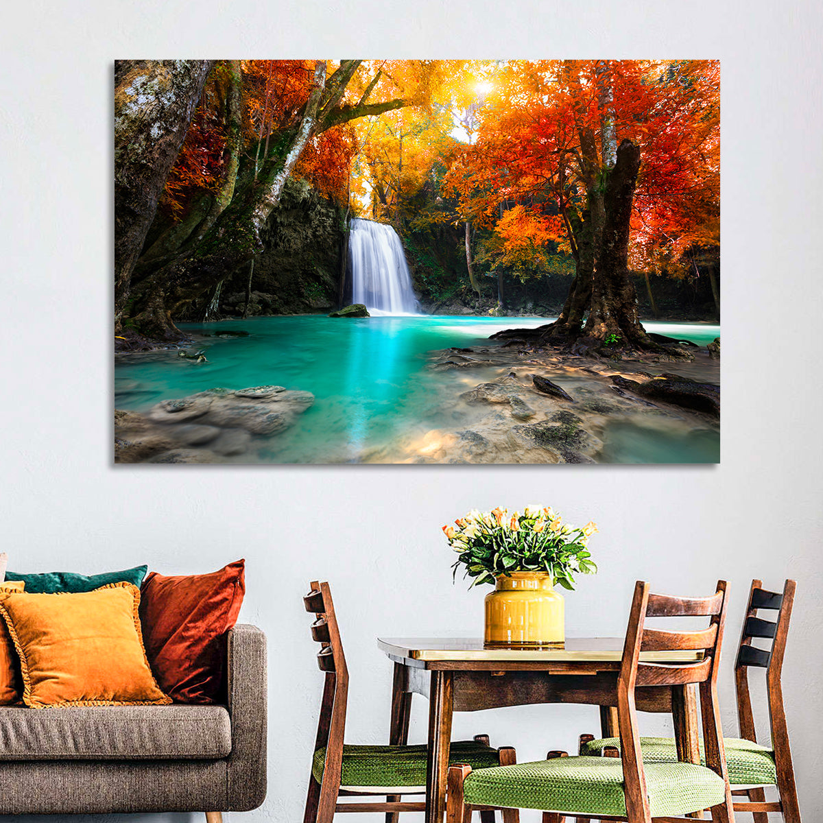 Erawan Waterfall, Kanchanaburi Wall Art in a room, landscape