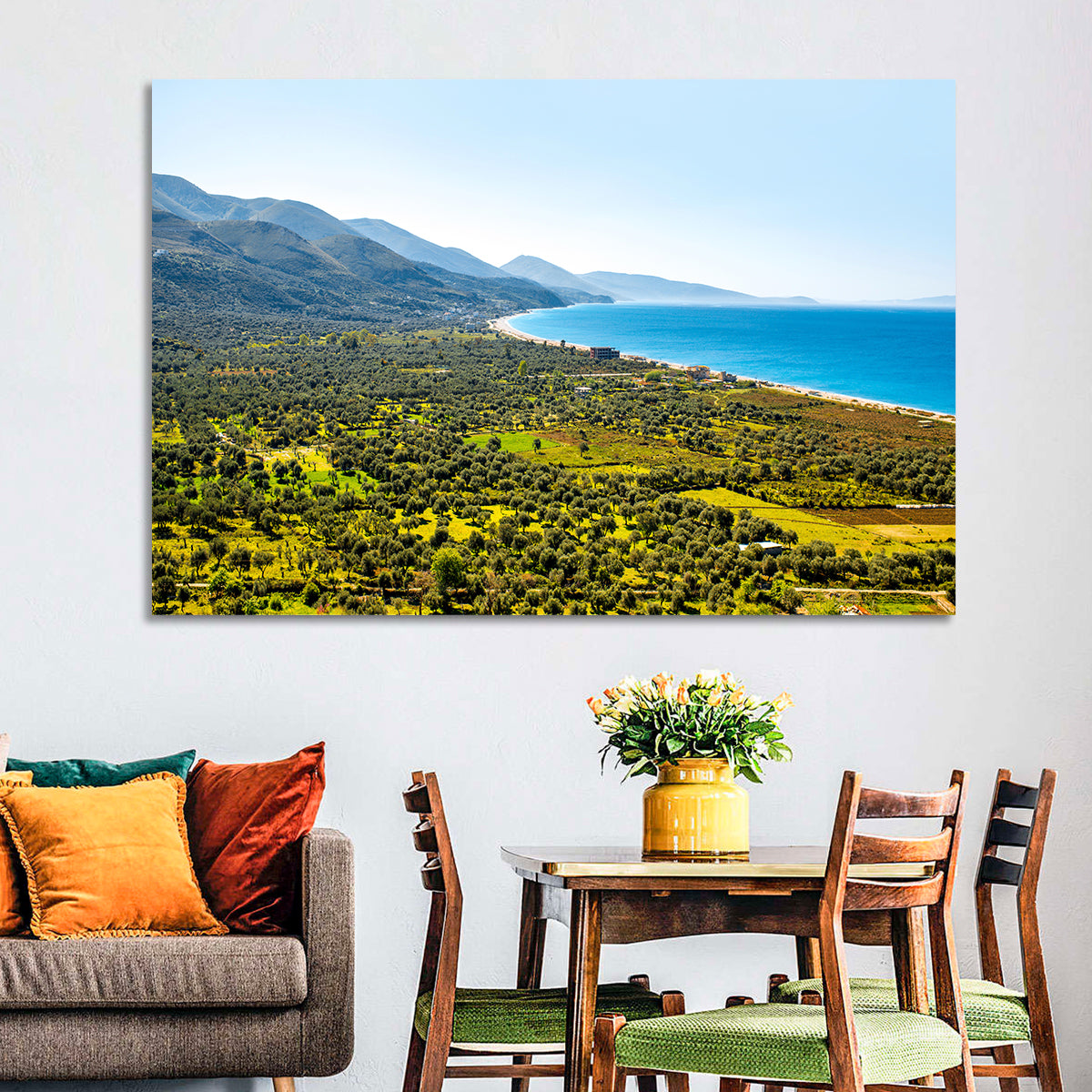 Borsh Coastline, Albania Wall Art in a room, landscape
