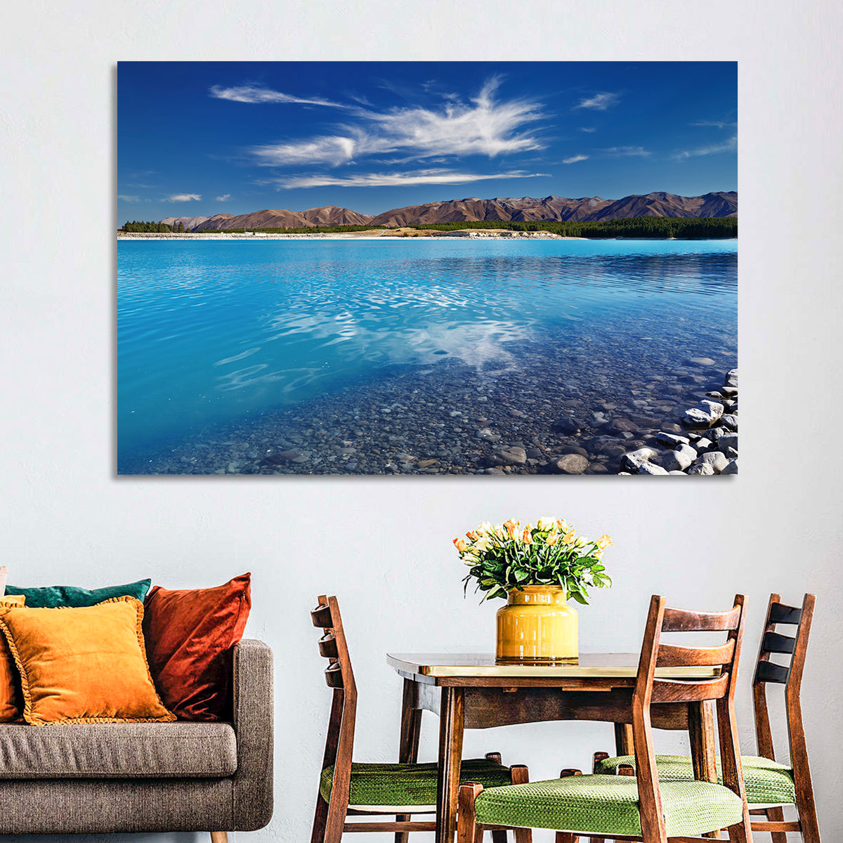 Lake Pukaki Pebble Shore Wall Art