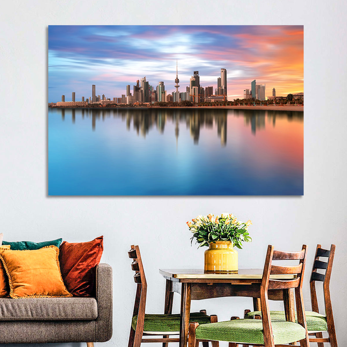 Kuwait City Skyline at Sunset Wall Art