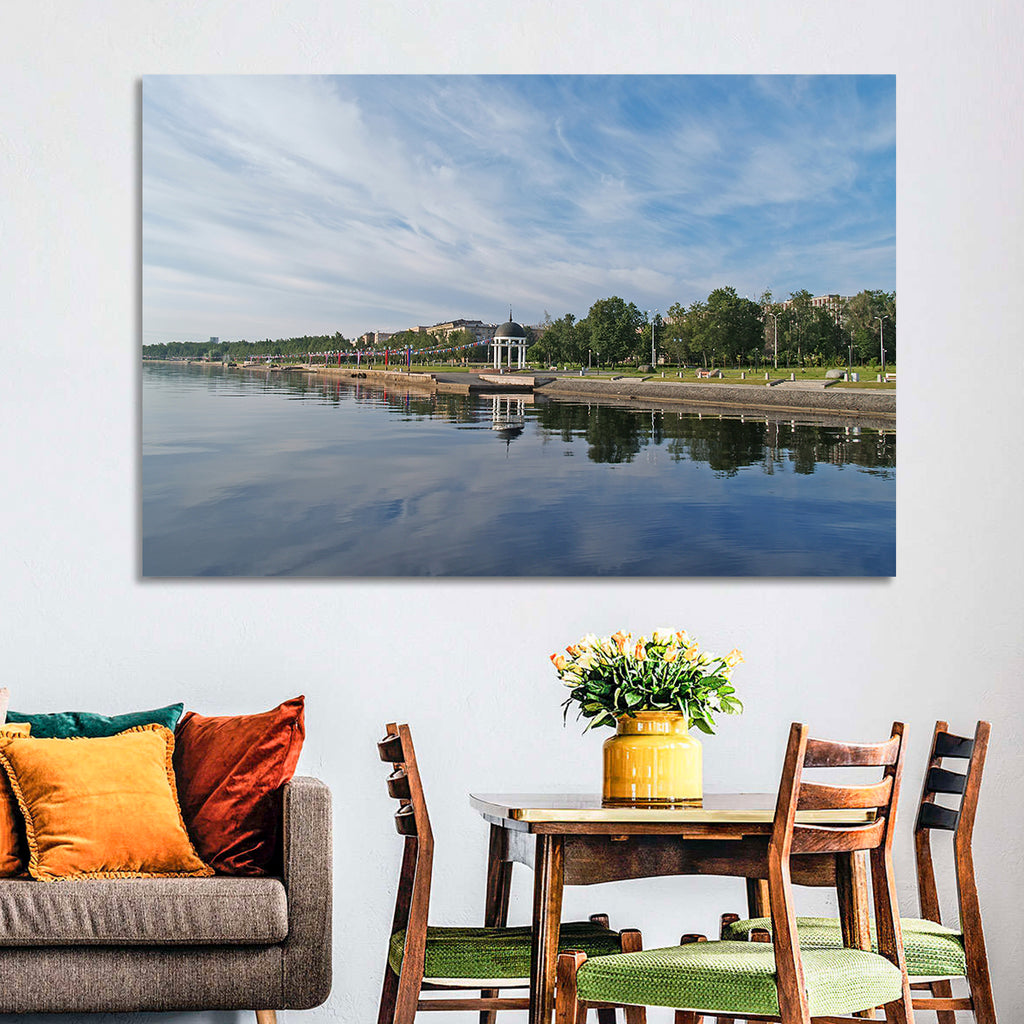 Lake Onega Promenade with Gazebo Wall Art
