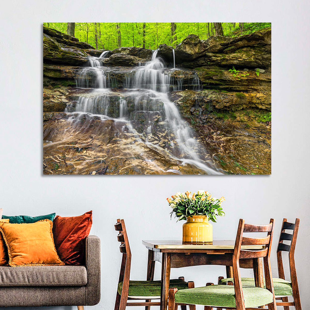 Mossy Ledge Waterfall Wall Art