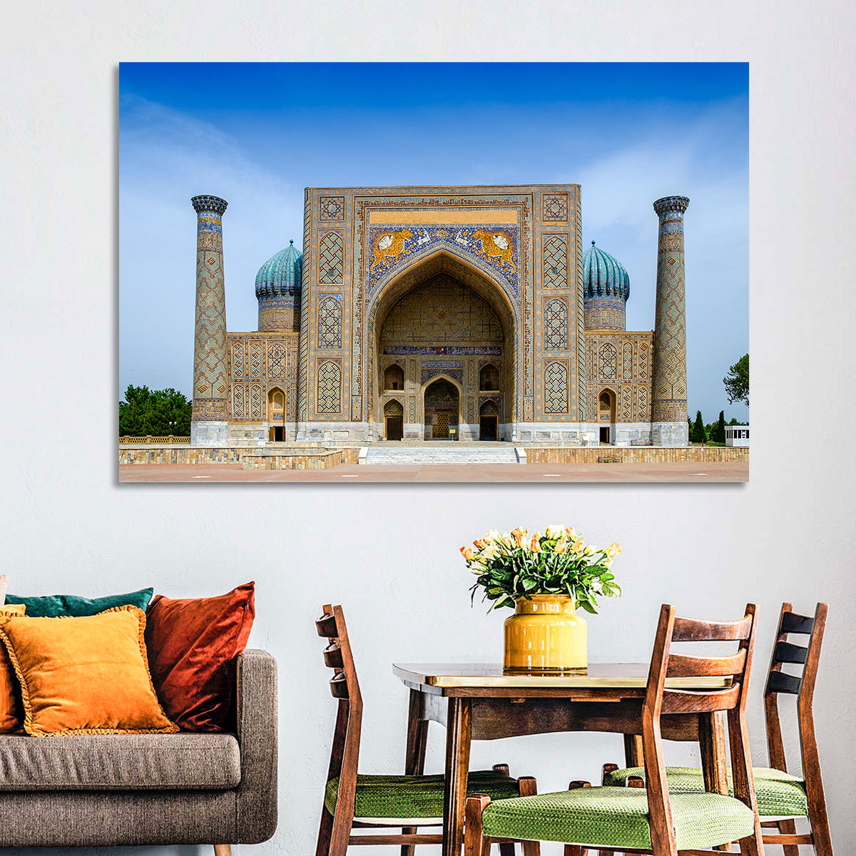 Sher-dor Madrasah, Registan Square Wall Art in a room, landscape
