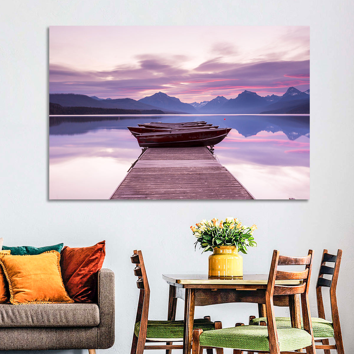 Lake Mcdonald Sunset Dock Wall Art