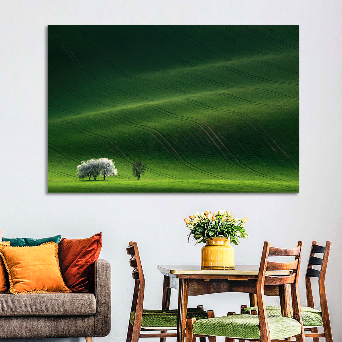 Emerald Hills with Blossoming Tree Wall Art