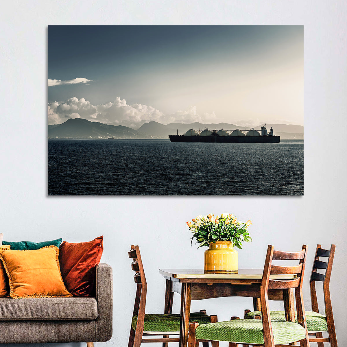 Lng Tanker at Sea Wall Art in a room, landscape