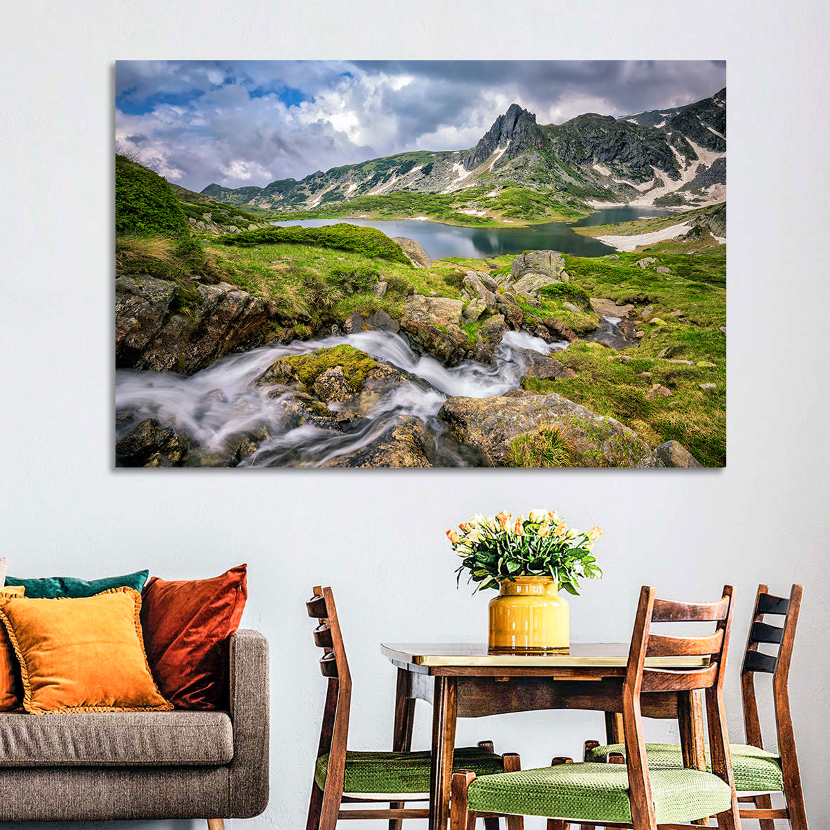 Seven Rila Lakes View Wall Art in a room, landscape