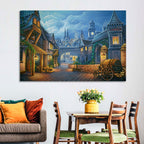 Victorian London Cobblestone Street Wall Art