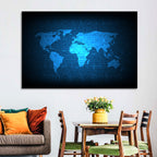 Binary Grid World Map Wall Art