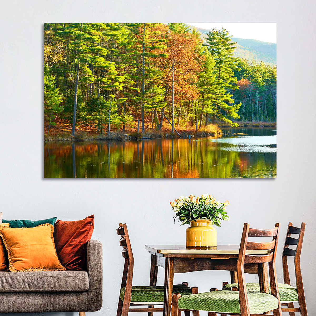 White Mountain National Forest Reflection Wall Art in a room, landscape