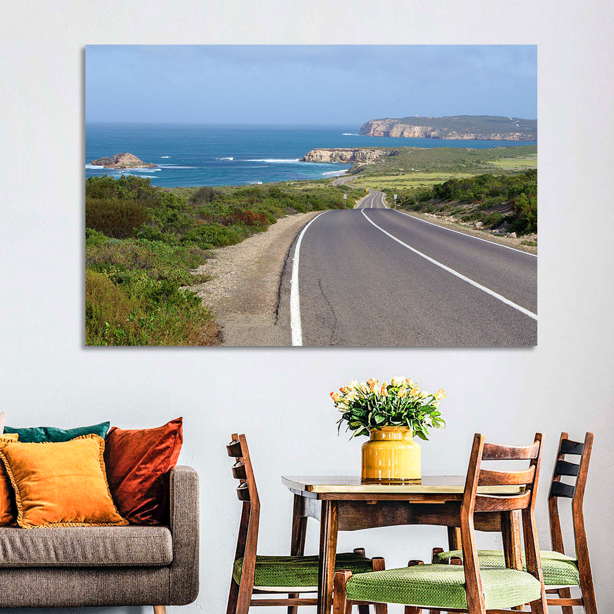 Inneston Coastal Road Wall Art in a room, landscape
