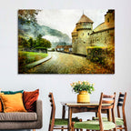 Autumn Approach to Chillon Castle Wall Art